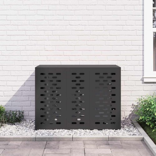 Aircondition-cover i stål - sort 110 × 50 × 80 cm