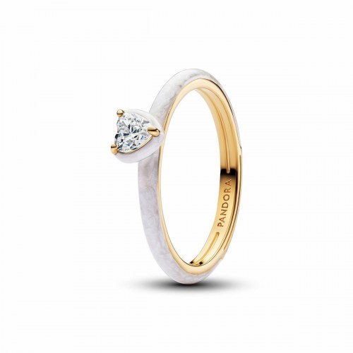 Ring dame Pandora - elegant hjerte-solitaire