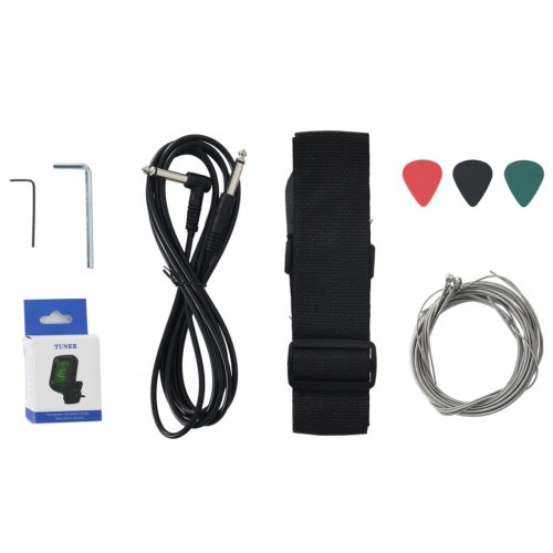 Elektrisk basguitar til begyndere inkl. taske 4/4 46" sort