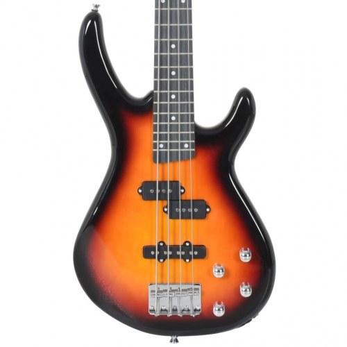 Elektrisk basguitar til begyndere med taske 4/4 46" - gradueret brun/sort
