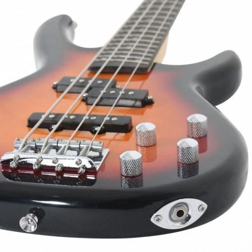Elektrisk basguitar til begyndere med taske 4/4 46" - gradueret brun/sort
