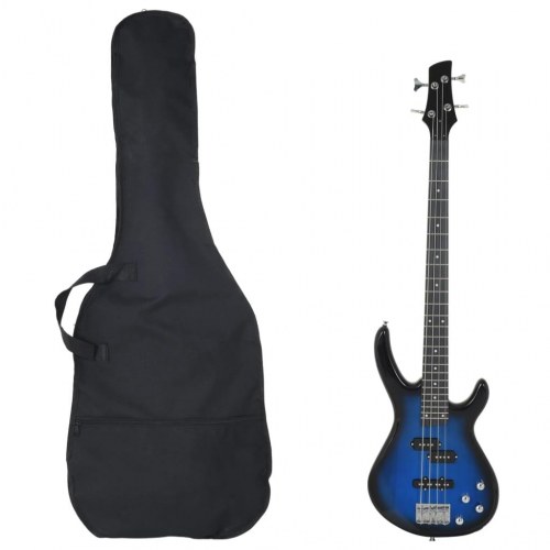 Elektrisk basguitar til begyndere med taske 4/4 46" - blå/sort