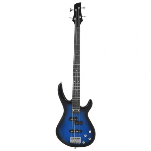 Elektrisk basguitar til begyndere med taske 4/4 46" - blå/sort