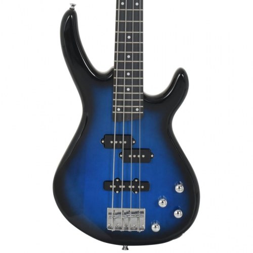 Elektrisk basguitar til begyndere med taske 4/4 46" - blå/sort