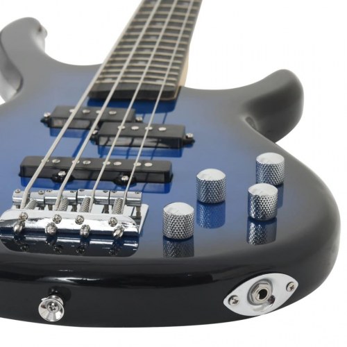 Elektrisk basguitar til begyndere med taske 4/4 46" - blå/sort