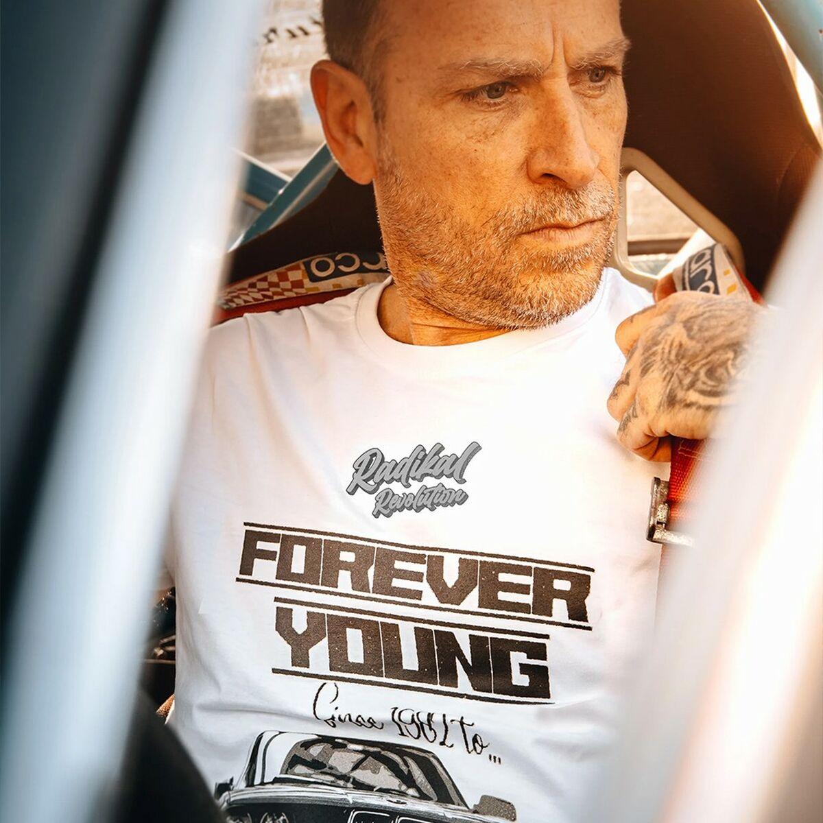 Herre T-shirt RADIKAL Forever Young - Hvid, L