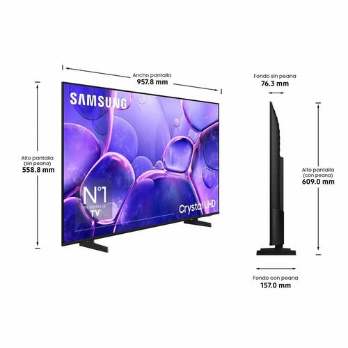 4K Smart TV Samsung 43" TU43U8005 - LED, HDR, Tizen