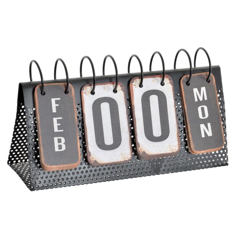 Skrivebordskalender Hvid Sort 34 X 13 X 21 Cm