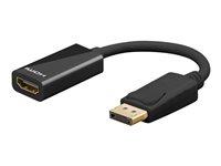 HDMI adapter - Goobay DisplayPort til HDMI (hun), 10 cm, sort billede