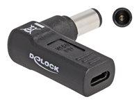 Strømforsyningsadapter USB-C til DC 7,4 x 5,0 mm - DeLOCK, vinklet, sort billede