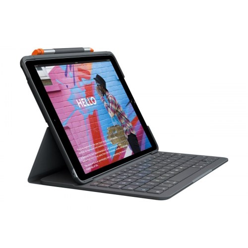 Tastatur til iPad – Logitech Slim Folio, trådløs, QWERTZ (tysk), grafit