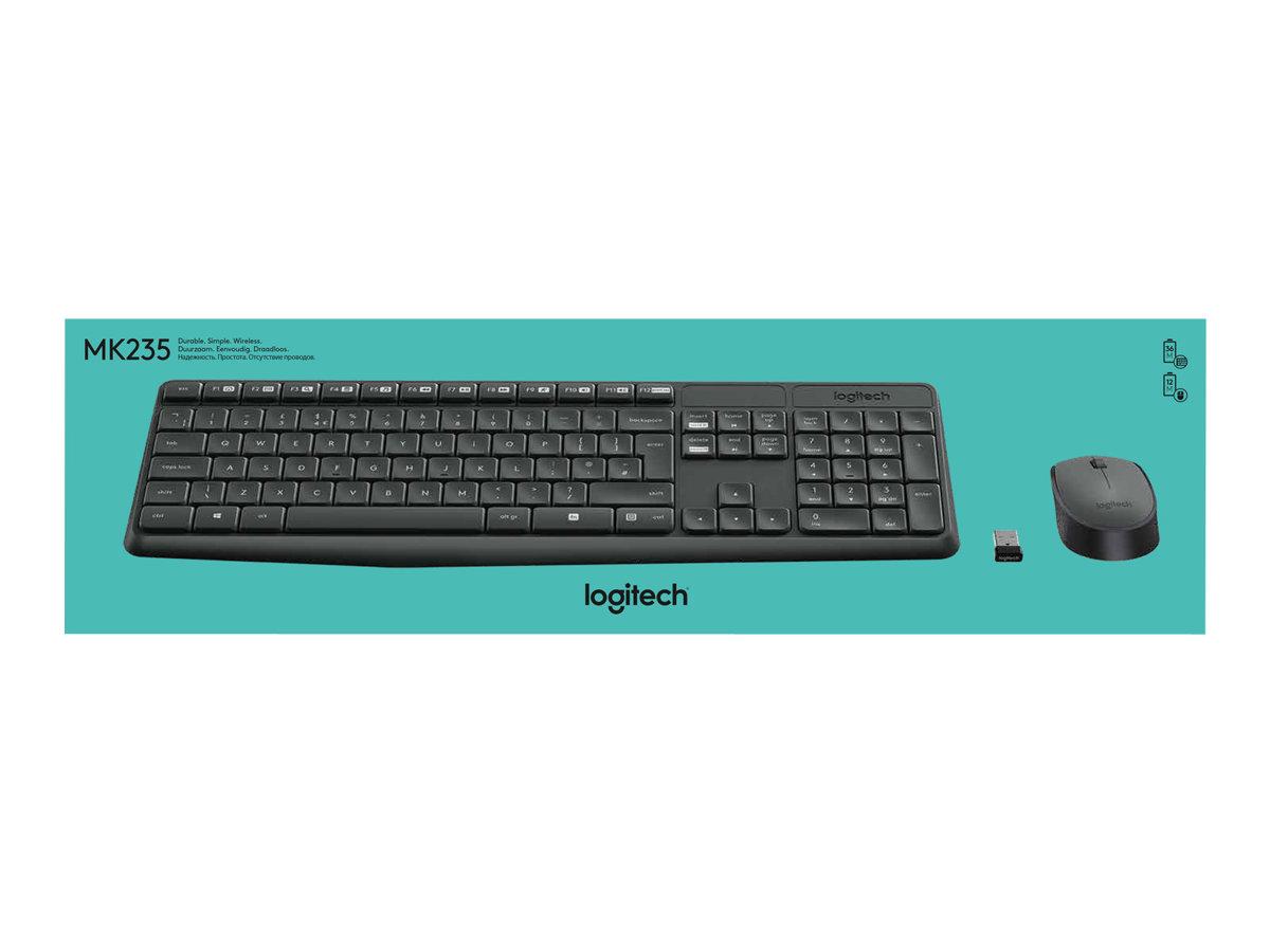 Trådløst tastatur og mus – Logitech MK235 (US International)