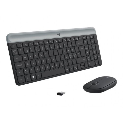 Trådløst tastatur og mus – Logitech Slim Wireless Combo MK470 (Nordisk, grafit)