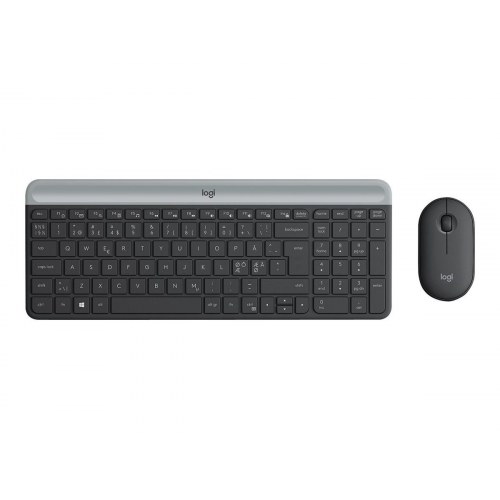 Trådløst tastatur og mus – Logitech Slim Wireless Combo MK470 (Nordisk, grafit)