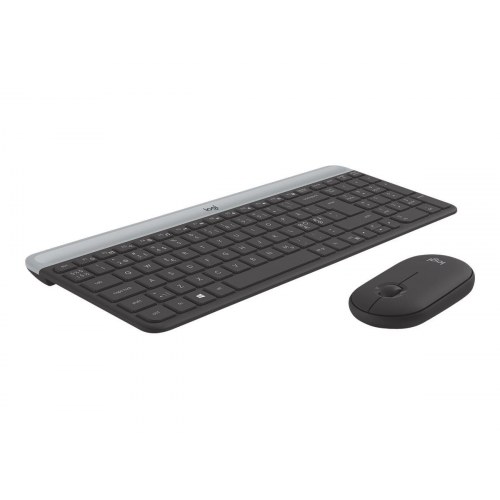 Trådløst tastatur og mus – Logitech Slim Wireless Combo MK470 (Nordisk, grafit)