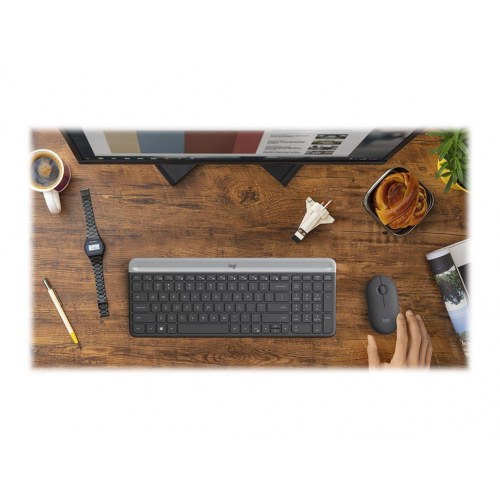 Trådløst tastatur og mus – Logitech Slim Wireless Combo MK470 (Nordisk, grafit)