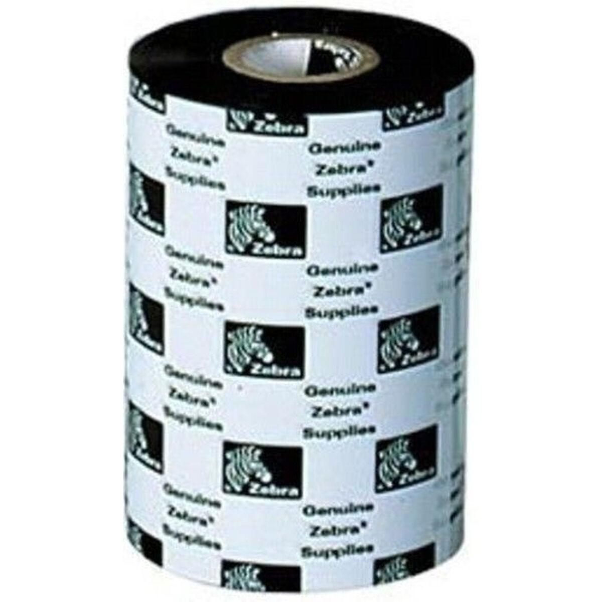 Etiketruller Zebra 110 mm - sort termisk voks (12 stk) billede