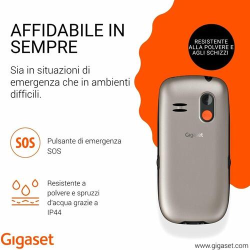 Mobiltelefon Gigaset S30853-H1230-R102 - grå, uden touchscreen