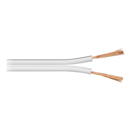 Højttalerkabel Goobay 2×2,5 mm² – hvid, 50 m