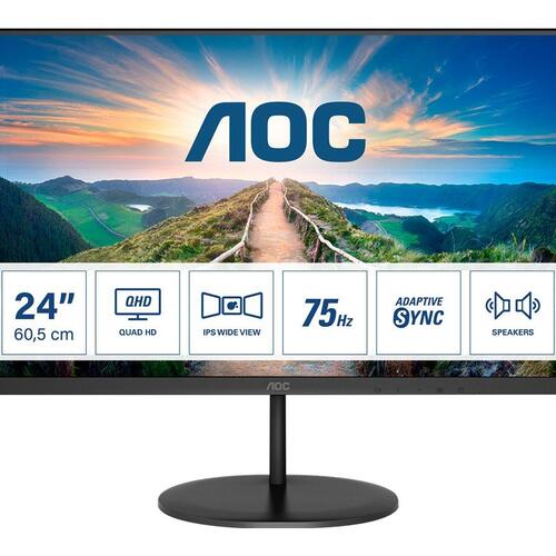 Skærm AOC Q24V4EA 24" IPS QHD 2560×1440, 75 Hz, HDMI/DP