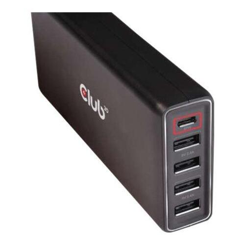 USB oplader 111 W – CLUB3D CAC-1903EU, 4x USB-A + 1x USB-C, EU