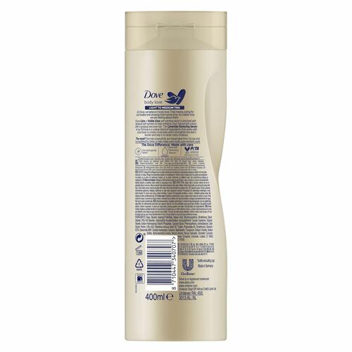 Selvbruner bodylotion Dove Visible Glow 400 ml