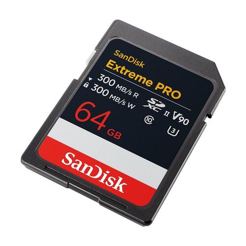 Hukommelseskort SDXC – SanDisk Extreme Pro 64 GB UHS‑II 300 MB/s