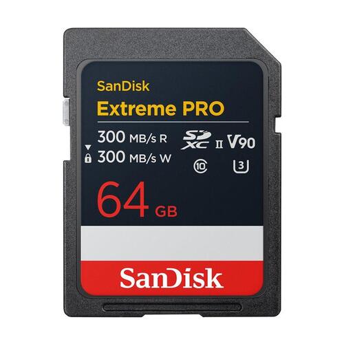 Hukommelseskort SDXC – SanDisk Extreme Pro 64 GB UHS‑II 300 MB/s