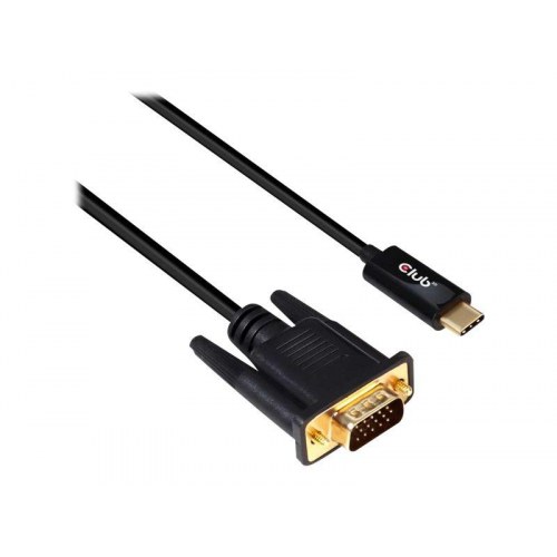 USB-C til VGA kabel 5 m - Club 3D aktiv adapterkabel, sort