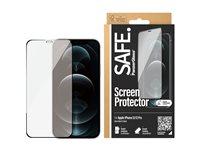SAFE. by PanzerGlass - Skærmbeskytter for mobiltelefon - glas - rammefarve sort - for Apple iPhone 12, 12 Pro