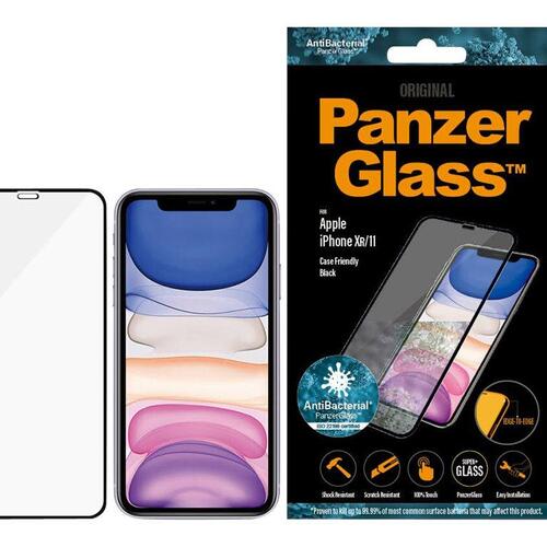 Skærmbeskyttelse glas PanzerGlass Case Friendly – sort – til iPhone 11/XR