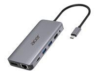 USB-C dockingstation Acer 12-i-1 Type-C adapter, sølv