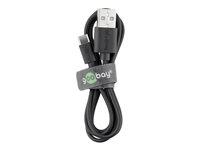 USB-C kabel 10 cm - Goobay USB 2.0, sort billede