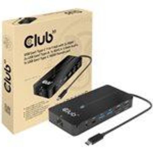 USB-C dockingstation Club 3D CSV-1595 7-i-1 – sort