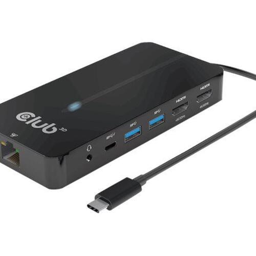 USB-C dockingstation Club 3D CSV-1595 7-i-1 – sort