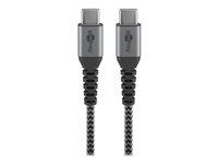 USB-C kabel 50 cm - Goobay USB 2.0, sort/sølv billede