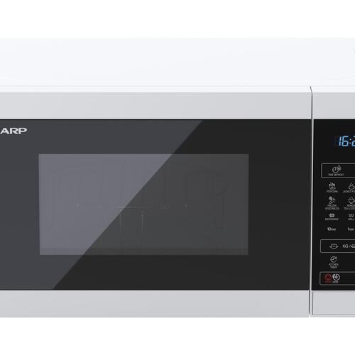 Mikrobølgeovn med grill – Sharp YC-MG02E-W, 20 l, hvid