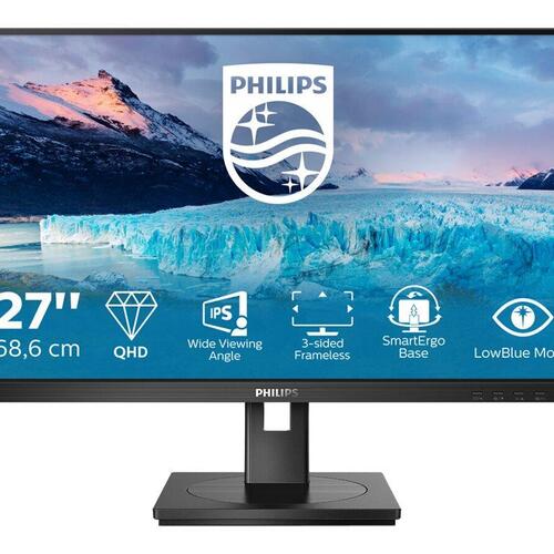 Skærm 27" Philips S-line 275S1AE – IPS QHD 2560 × 1440, 75 Hz, HDMI/DP/DVI