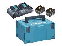 Batteripakke til elværktøj Makita 2 x 18 V 5,0 Ah + dobbelt lynlader