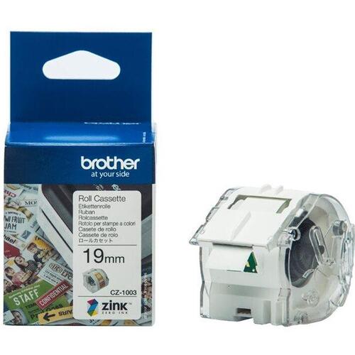Etiketrulle Brother CZ-1003 – 19 mm x 5 m, fortløbende, farve