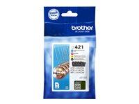 Blækpatroner Brother LC421 Value Pack – sort/cyan/magenta/gul, op til 200 sider billede