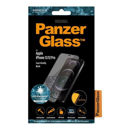 Skærmbeskyttelse glas PanzerGlass til iPhone 12/12 Pro – sort ramme, 6,1"