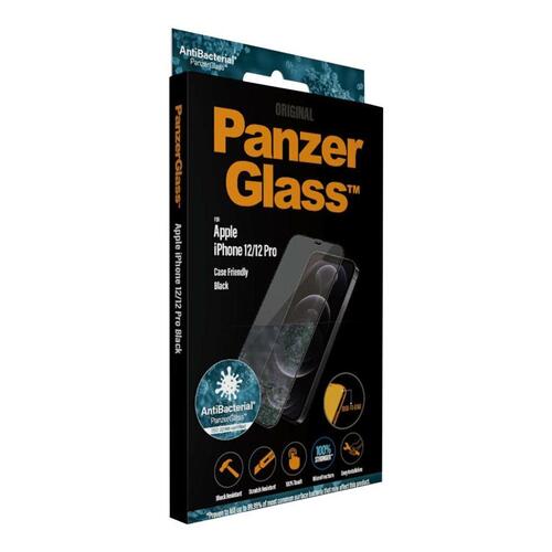 Skærmbeskyttelse glas PanzerGlass til iPhone 12/12 Pro – sort ramme, 6,1"
