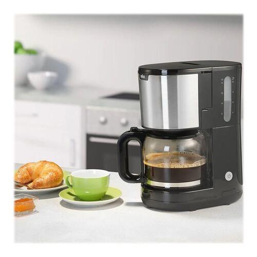 Kaffemaskine Braun PurShine KF 1500 BK – rustfrit stål/sort, 10 kopper