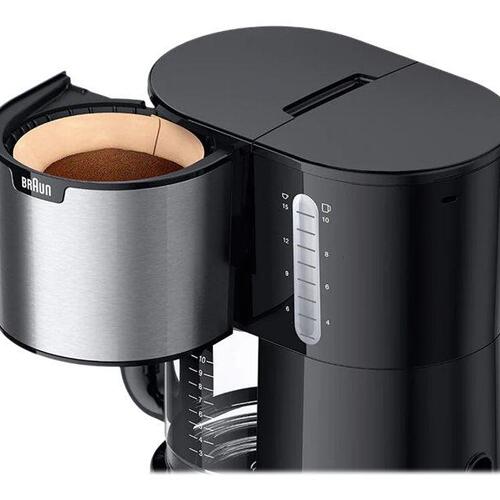 Kaffemaskine Braun PurShine KF 1500 BK – rustfrit stål/sort, 10 kopper