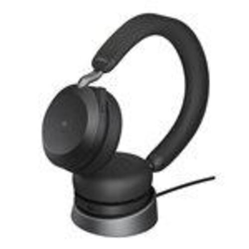Trådløse høretelefoner Jabra Evolve2 75 med opladningsstander – sort