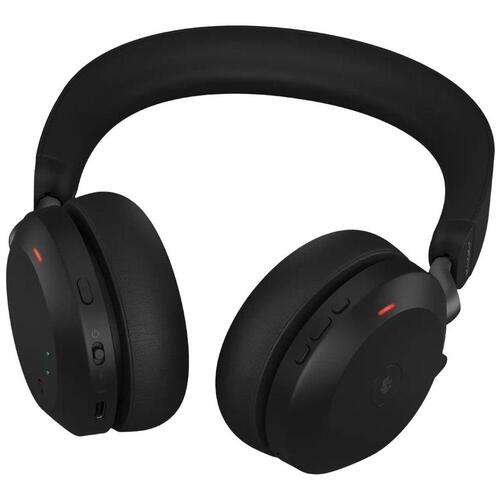 Hovedtelefoner med mikrofon Jabra Evolve2 75 – trådløs Bluetooth, USB-C, sort