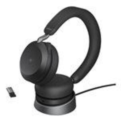 Trådløst headset Jabra Evolve2 75 med opladningsstander – sort