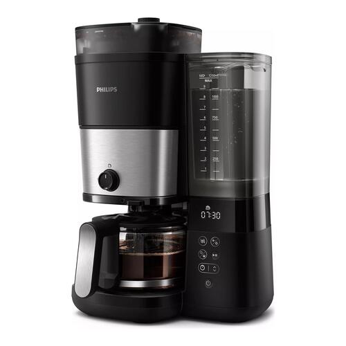 Kaffemaskine med kværn – Philips All?in?1 Brew HD7900, 10 kopper, sort/sølv