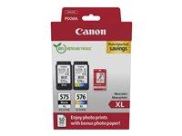 Blækpatron/papirsæt Canon PG-575XL/CL-576XL Photo Paper Value Pack - sort + farve XL billede